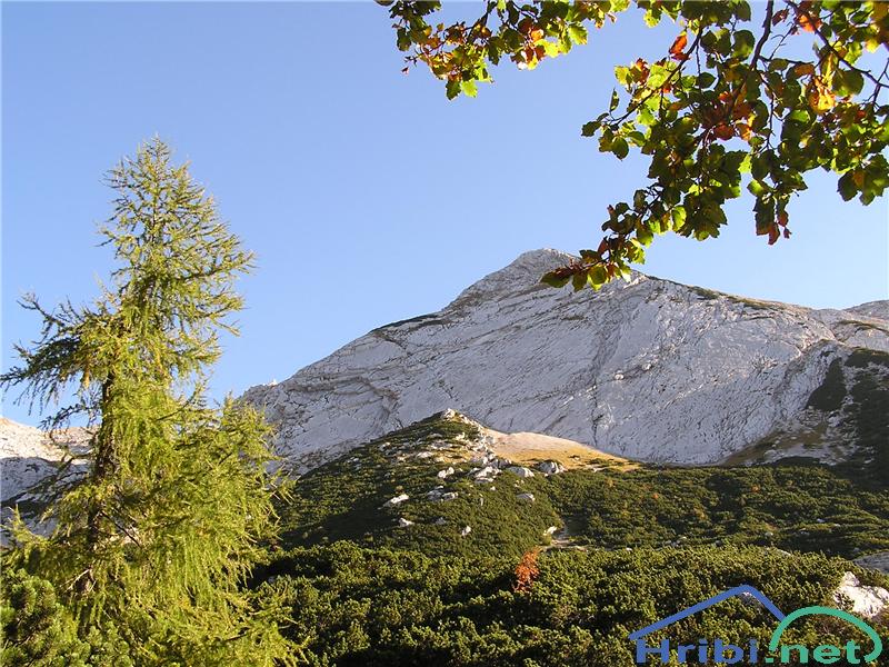 Jesenski pogled na vrh nad Škrbino